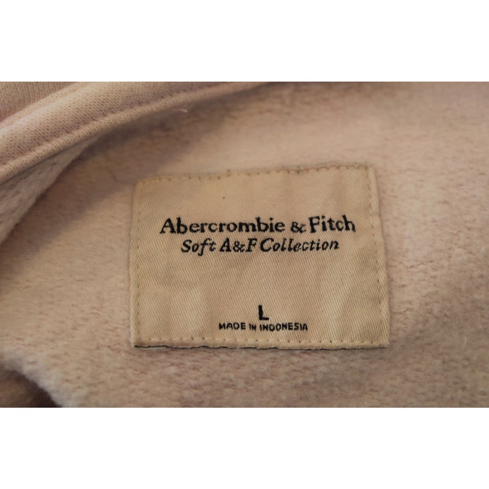 Abercrombie & Fitch Soft A&F Pink Tie Dye Long Sleeve Hoodie Sweatshirt Size L - Picture 3 of 5